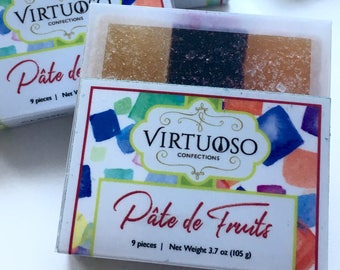 Pate de Fruits: 3.7oz/9-Piece Collections - (Small) | Fruit Candy  | Paris Sweets | Vegan Candy | Gift