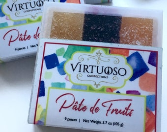 Pate de Fruits: 3.7oz/9-Piece Collections - (Small) | Fruit Candy | Fruit Paste | Paris Sweets | Vegan Candy | Gift