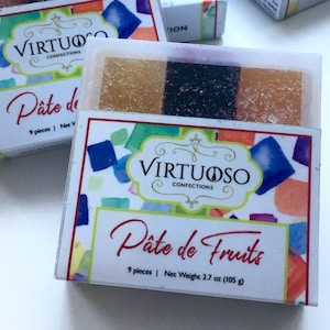 Pate de Fruits: 3.7oz/9-Piece Collections - (Small) | Fruit Candy | Fruit Paste | Paris Sweets | Vegan Candy | Gift