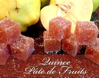 Quince Pâte de Fruits: 7.6oz(215g)/18-Piece - (Medium) | French-style Pate de Fruits | Fruit Paste | Vegan Candy | Gift