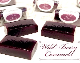 Wild Berry Caramels: 4oz | Paris Caramels | Mixed Berry Caramels | Fruit Caramels | Gourmet Caramels | Gourmet Candy | Gift