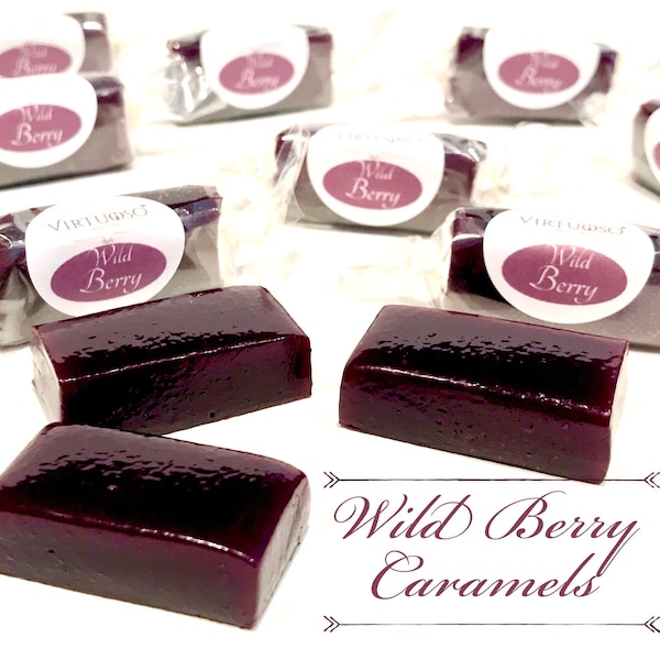 Wild Berry Caramels: 4oz | Paris Caramels | Mixed Berry Caramels | Fruit Caramels | Gourmet Caramels | Gourmet Candy | Gift