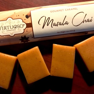 Chai Caramel Bar | Masala Chai Caramels | Chai Spice Caramel | Gourmet Caramels | Gourmet Candy | Gift