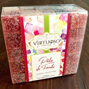 French-style Pate de Fruits - 22.0oz/50-Piece Collection  (Extra Large) | Fruit Candy | Fruit Paste | Vegan Candy | Gift