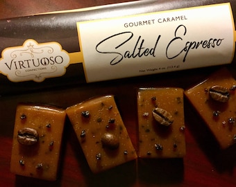 Salted Espresso Caramel Bar | Espresso Caramels | Coffee Caramel | Salted Caramels | Gourmet Caramels | Gift