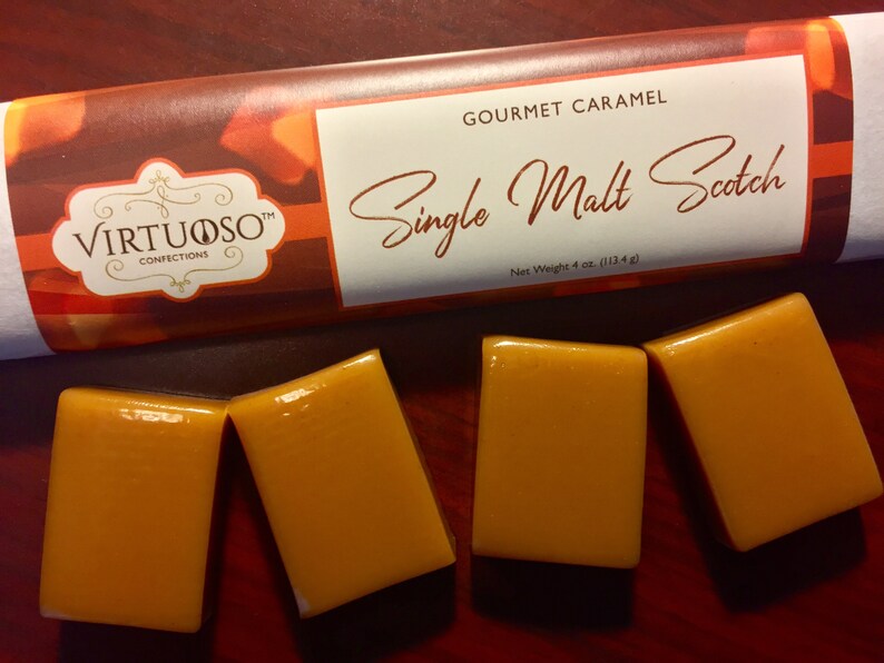 Single Malt Scotch Caramel Bar Single Malt Caramel Scotch Whisky Caramel Scotch Caramel Gourmet Caramels Gift image 1