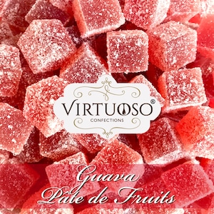 Guava Pate de Fruits: 18-Piece/7.5oz French-style Pate de Fruits Medium Size Fruit Candy Fruit Paste Vegan Candy Gift image 2