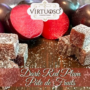 French-style Pate de Fruits: (7.6oz/215g) / 18-Piece Collection - (Medium) Vegan Candy Dark Red Plum