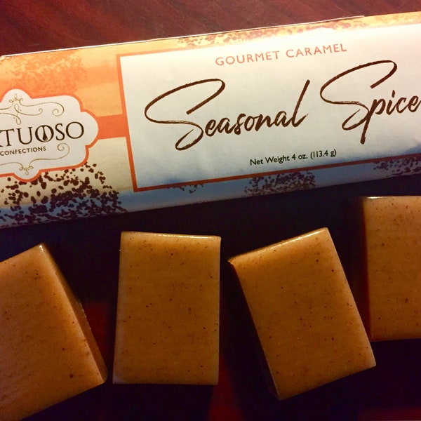 Seasonal Spice Caramel Bar | Pumpkin Spice Caramel | Pumpkin Caramel | Spiced Caramel | Gourmet Caramel Bar | Gift