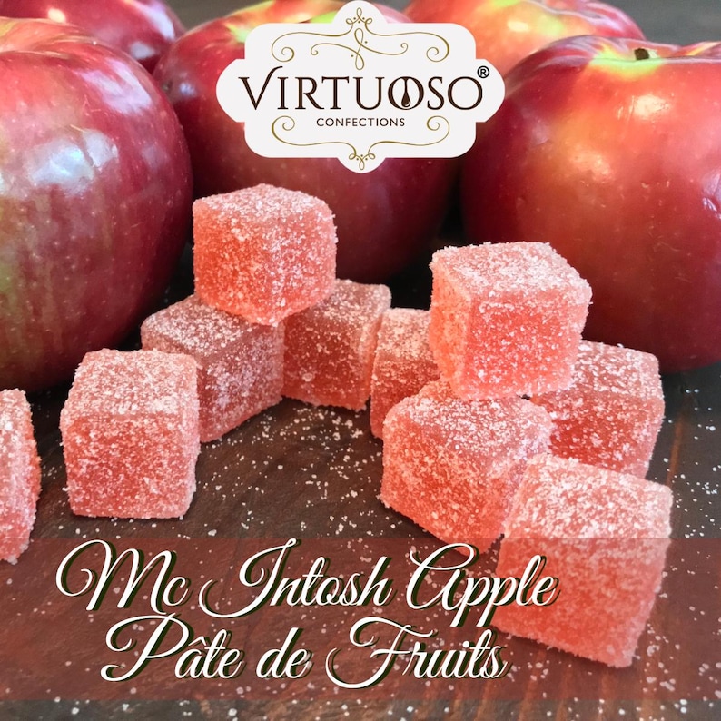 French-style Pate de Fruits: (7.6oz/215g) / 18-Piece Collection - (Medium) Vegan Candy McIntosh Apple