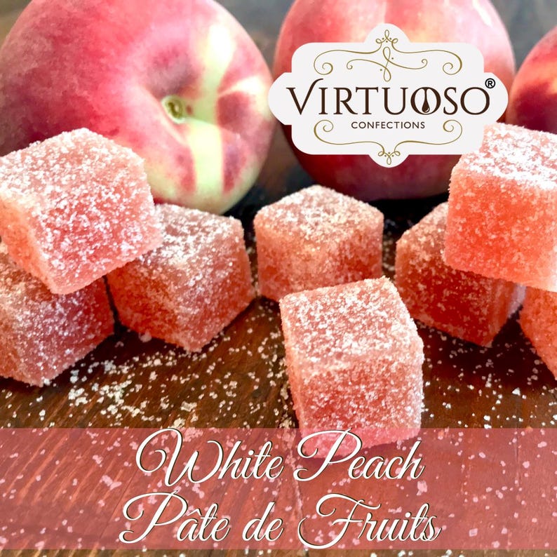 French-style Pate de Fruits: (7.6oz/215g) / 18-Piece Collection - (Medium) Vegan Candy White Peach