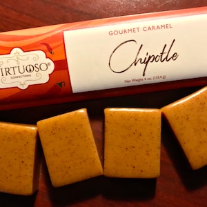 Chipotle Caramel Bar | Chipotle Pepper Caramel | Spicy Caramel | Caramel Bar | Gourmet Candy | Gift