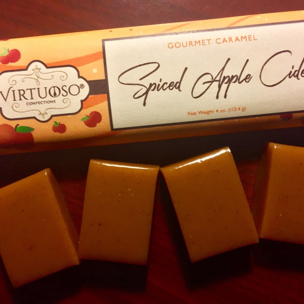 Spiced Apple Cider Caramel Bar | Apple Cider Caramel | Spiced Cider Caramel | Apple Caramel | Gourmet Caramels | Gift