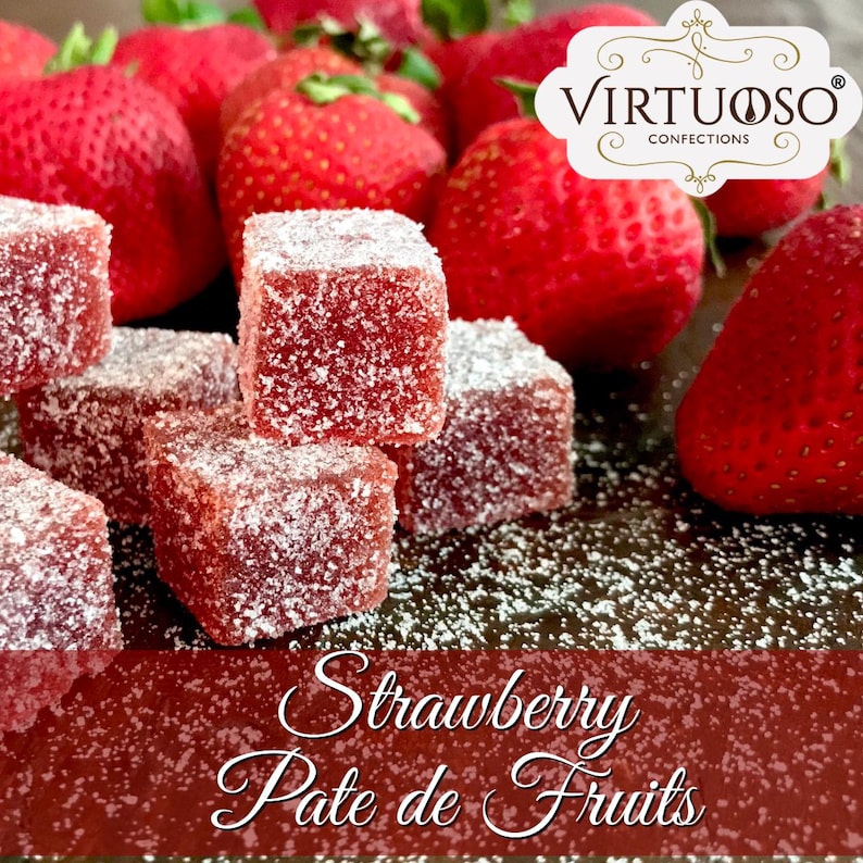 French-style Pate de Fruits: (7.6oz/215g) / 18-Piece Collection - (Medium) Vegan Candy Strawberry