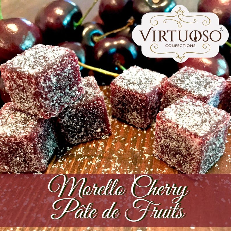 French-style Pate de Fruits: (7.6oz/215g) / 18-Piece Collection - (Medium) Vegan Candy Morello Cherry