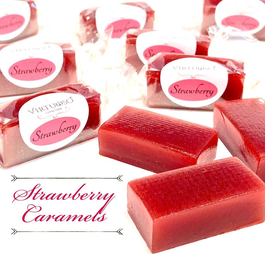 Strawberry Caramels 4oz Paris Caramels Fruit Caramels Gourmet Caramels