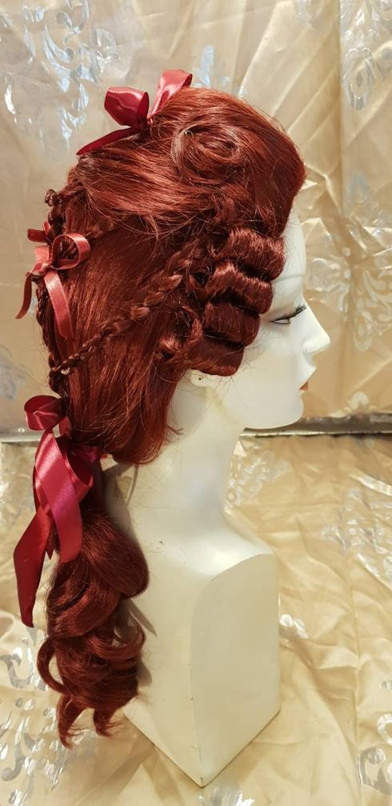 Men S Wig Orlando Color Red Wine Wig Man Historical Etsy