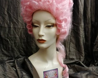 Lady wig 1700 rococo baroques rokoko wig "ROSE" light PINK CONFETTO color