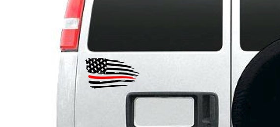 8x4 Red+Blue Lives Matter Support Police /& Firefighter Car Bumper Sticker Decal