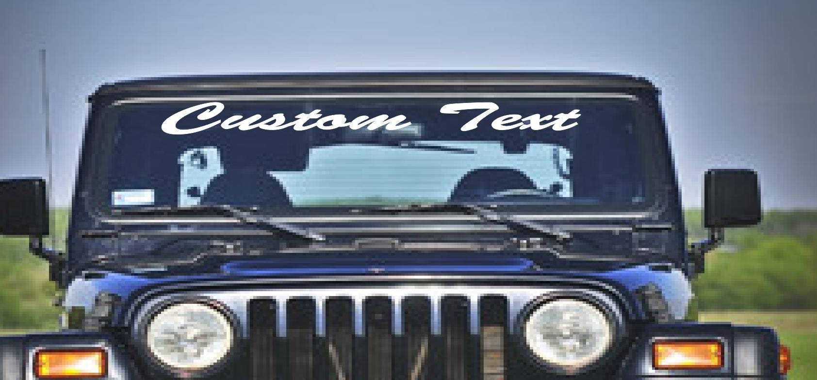 32 Custom text Jeep Wrangler windshield lettering Etsy
