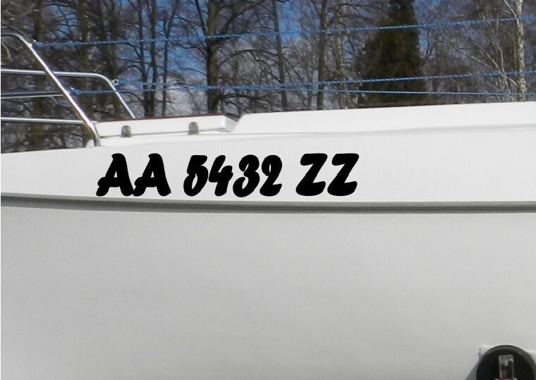 2 x Boat Registration Numbers Stickers Vessel Number Decals Etsy