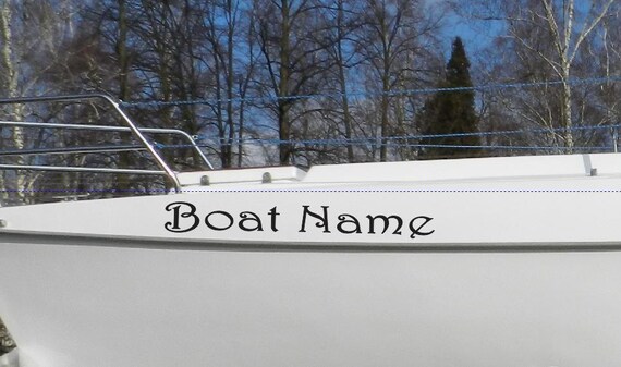 Graphics x4 Stickers PERSONALISED BOAT NAME Decals