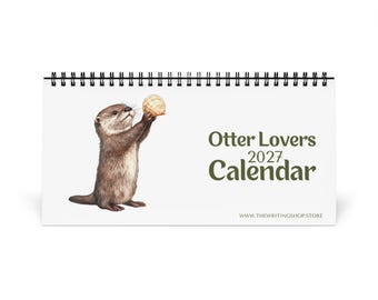 2027 Otter Lovers Desktop Calendar – Watercolour Animal Planner, Home Office Decor