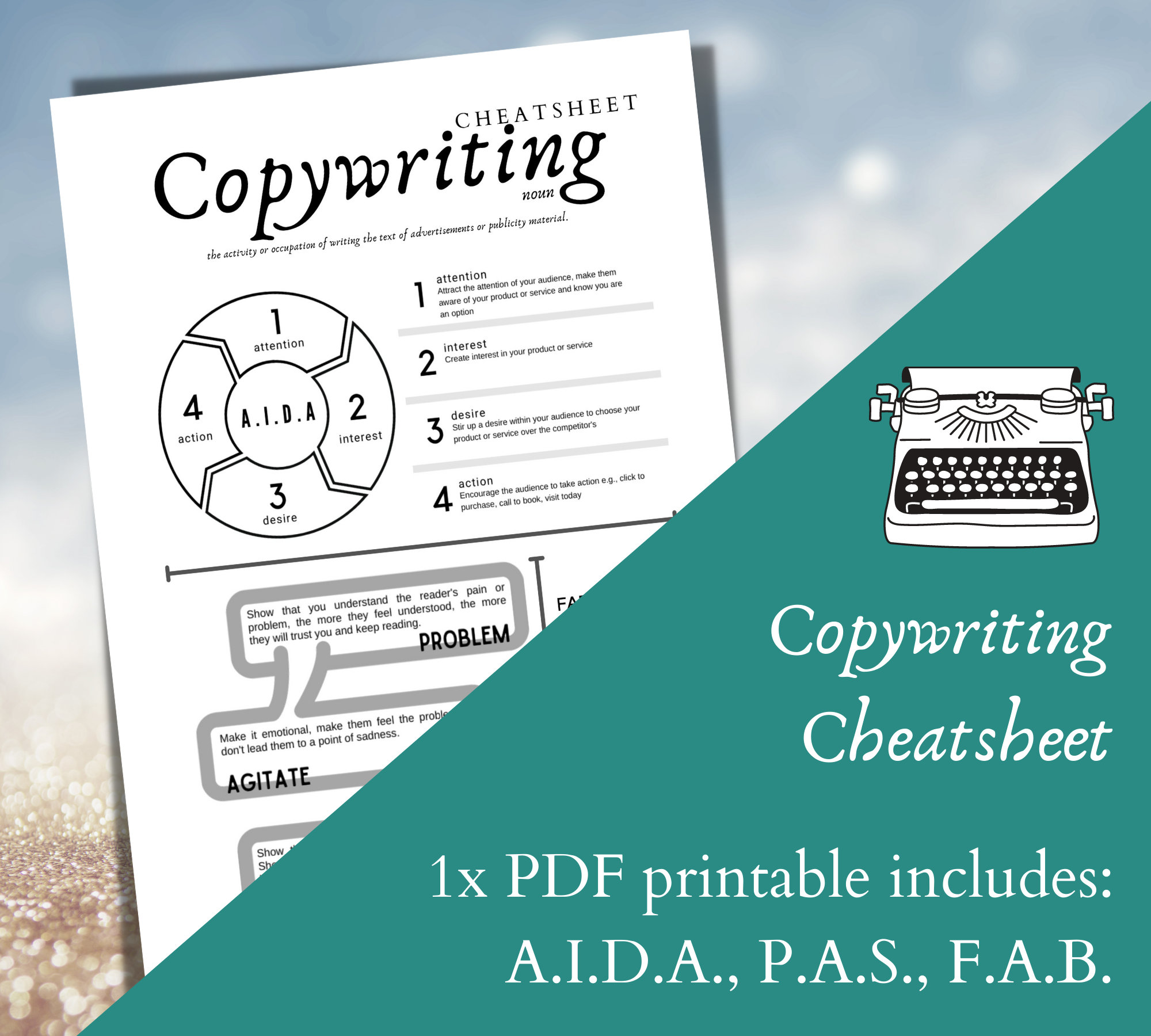 Copywrite Che Types Copywriting Cheatsheet - Instant Download - Work From Home - Etsy