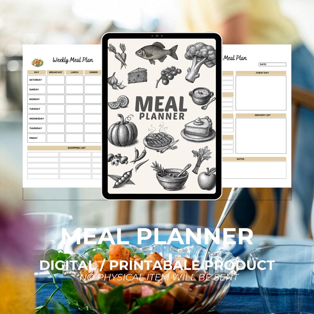 Meal Planner | Digital Download Printable PDF - Etsy