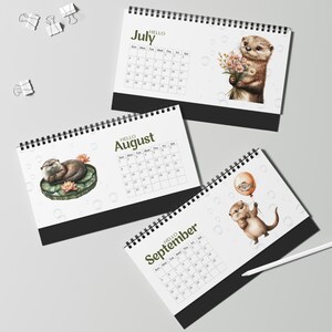 2027 Otter Lovers Desktop Calendar – Watercolour Animal Planner, Home Office Decor image 7