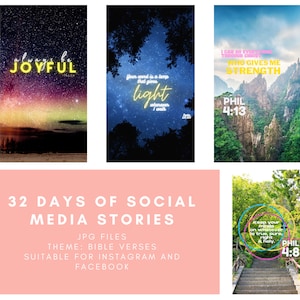Social Media STORIES / Facebook & Instagram / Set of 32 Bible Verses - Ready to Post