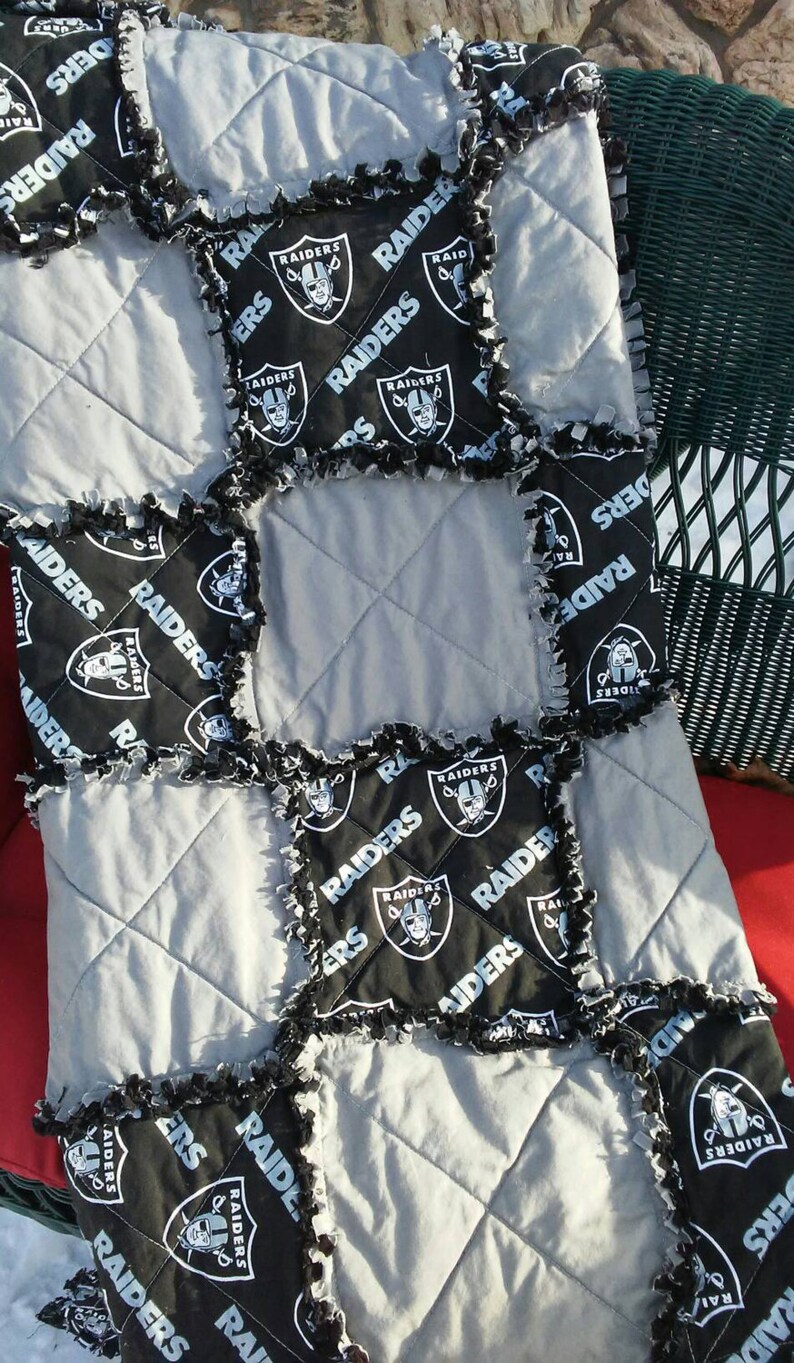 Oakland Raiders Football Ragged Blanket/ Quilt/ Throw/Handmade Etsy