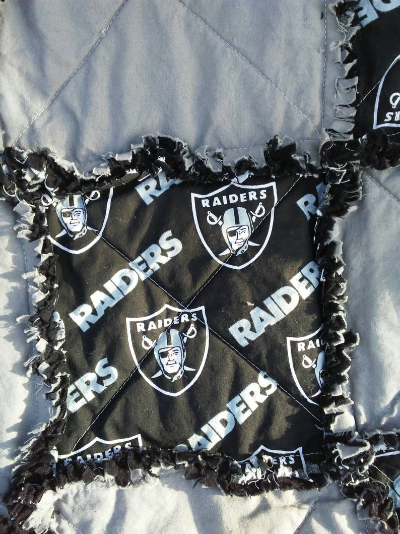 Oakland Raiders Football Ragged Blanket/ Quilt/ Throw/Handmade Etsy