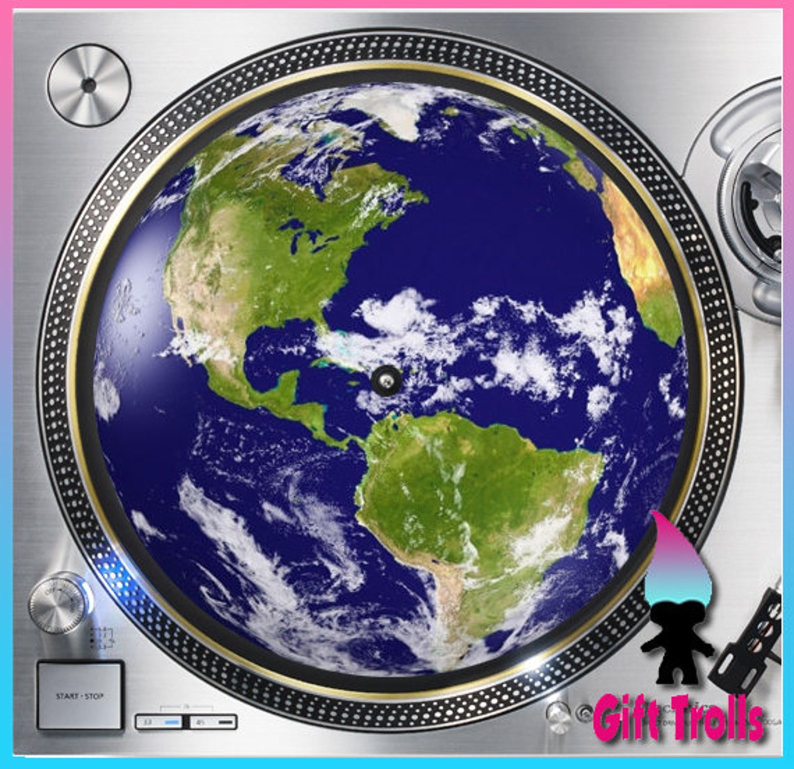 Earth Globe Turntable Slipmat 12 LP Record Player DJ Etsy