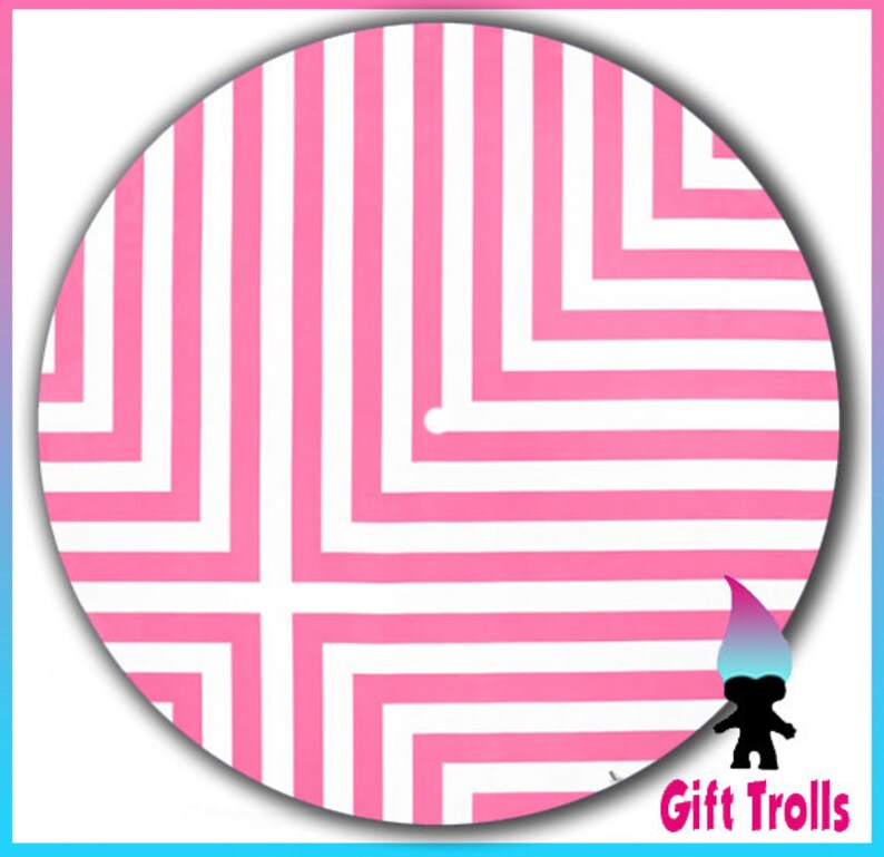 16oz Felt w Glazed Bottom Pink and White Stripes Turntable Slipmat 12 LP Record Player DJ Slipmat