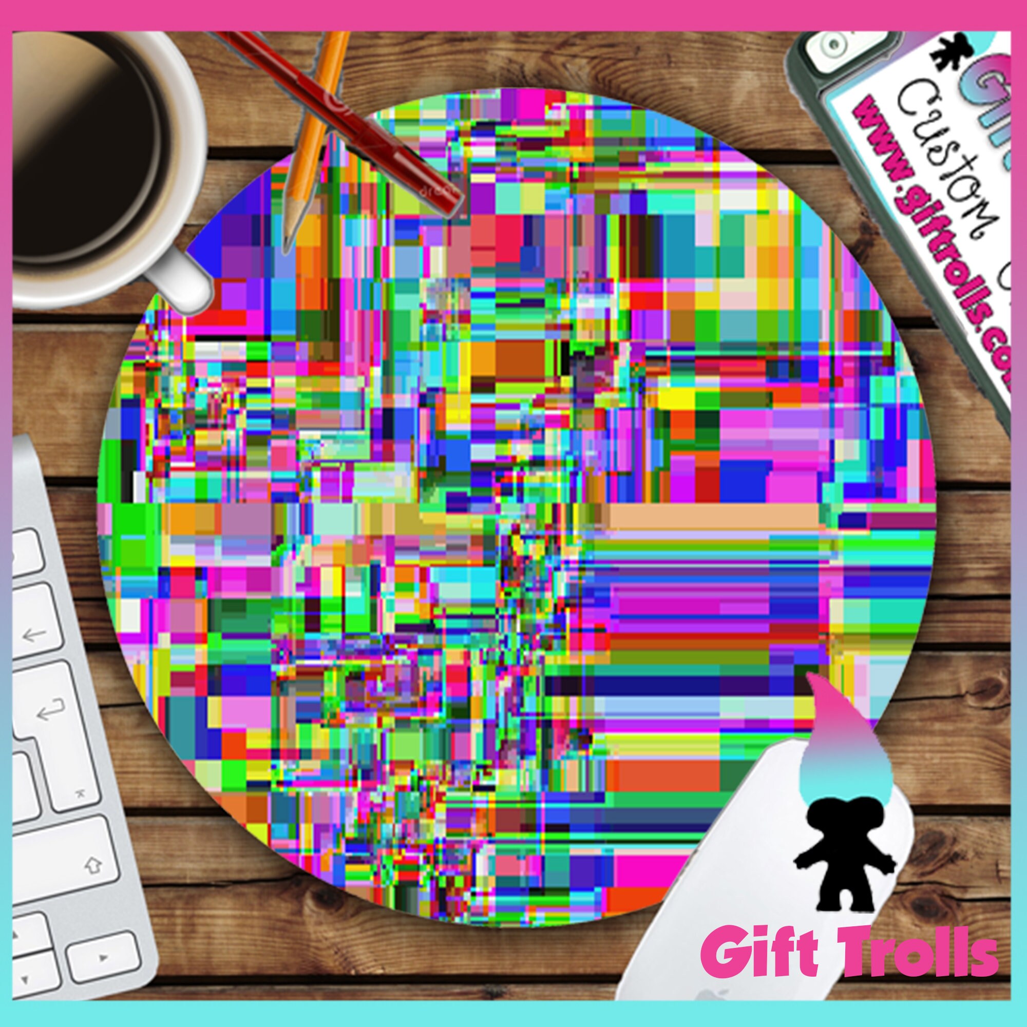 Rainbow Screen Glitch Style2 Mouse Pad Mousepad CoWorker Etsy