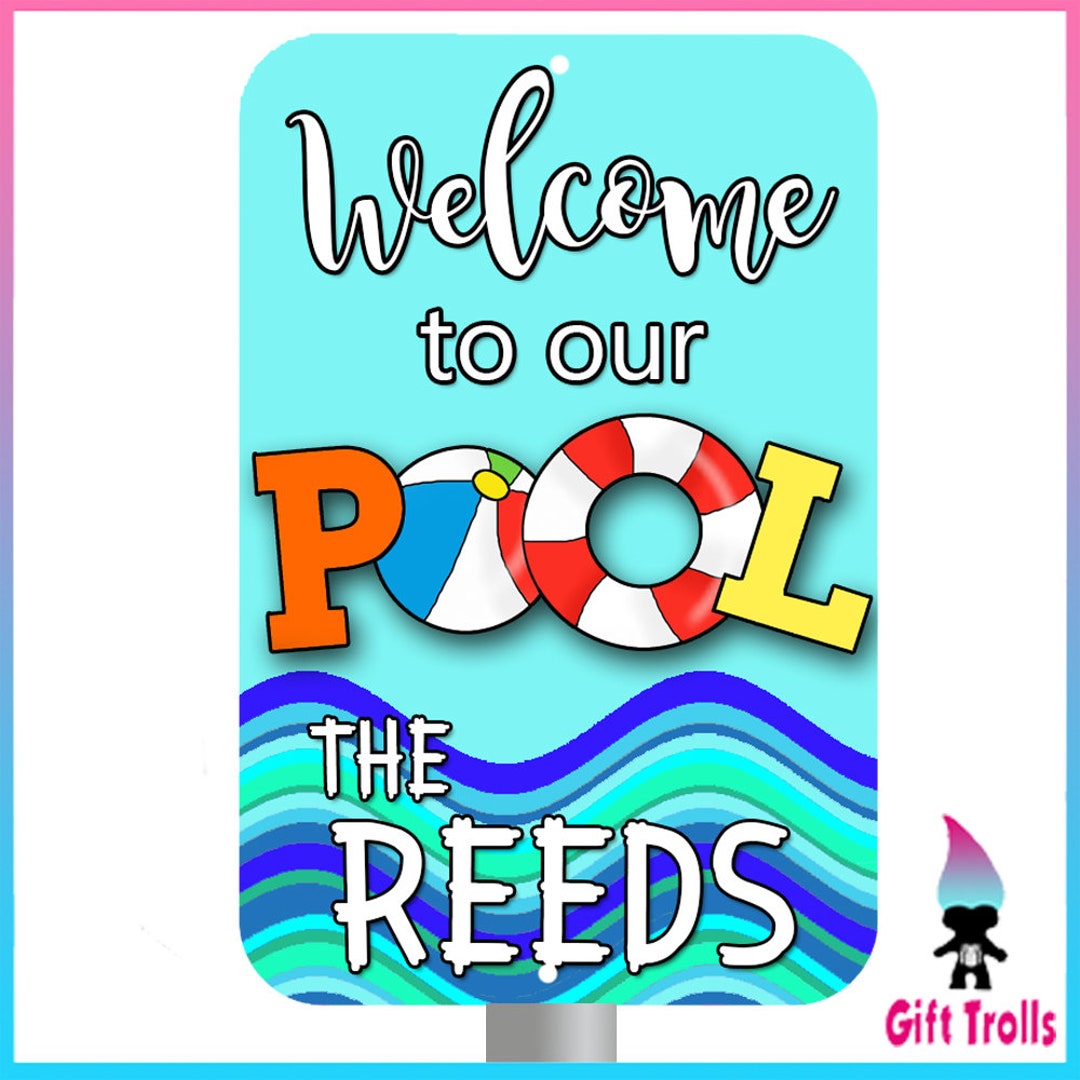 Welcome to Our Pool Sign Design1 Custom Family Name Metal - Etsy Australia Welcome to Our Pool Sign Design1 Custom Family Name Metal - Etsy Australia