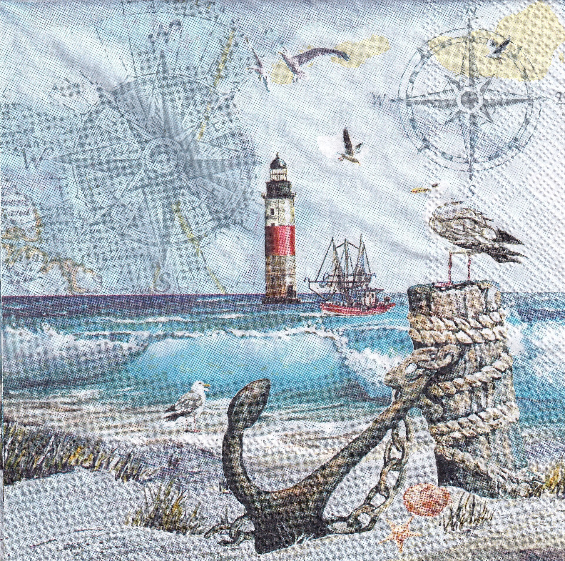4 x Paper Napkins for Decoupage ANCHORAGE NAUTICAL Anchor Etsy