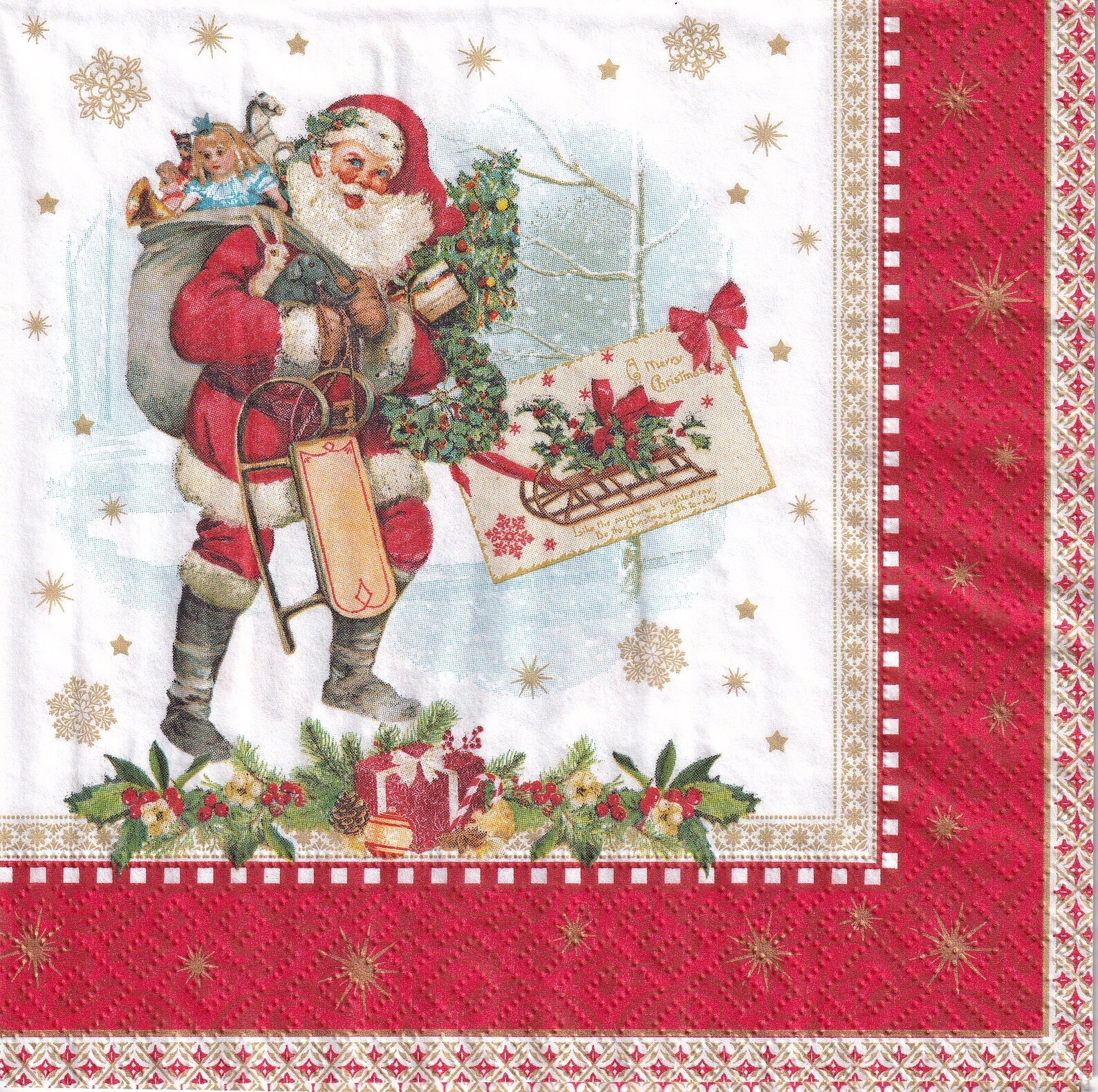 4 x Paper Napkins for Decoupage CHRISTMAS VINTAGE XMAS Santa Etsy