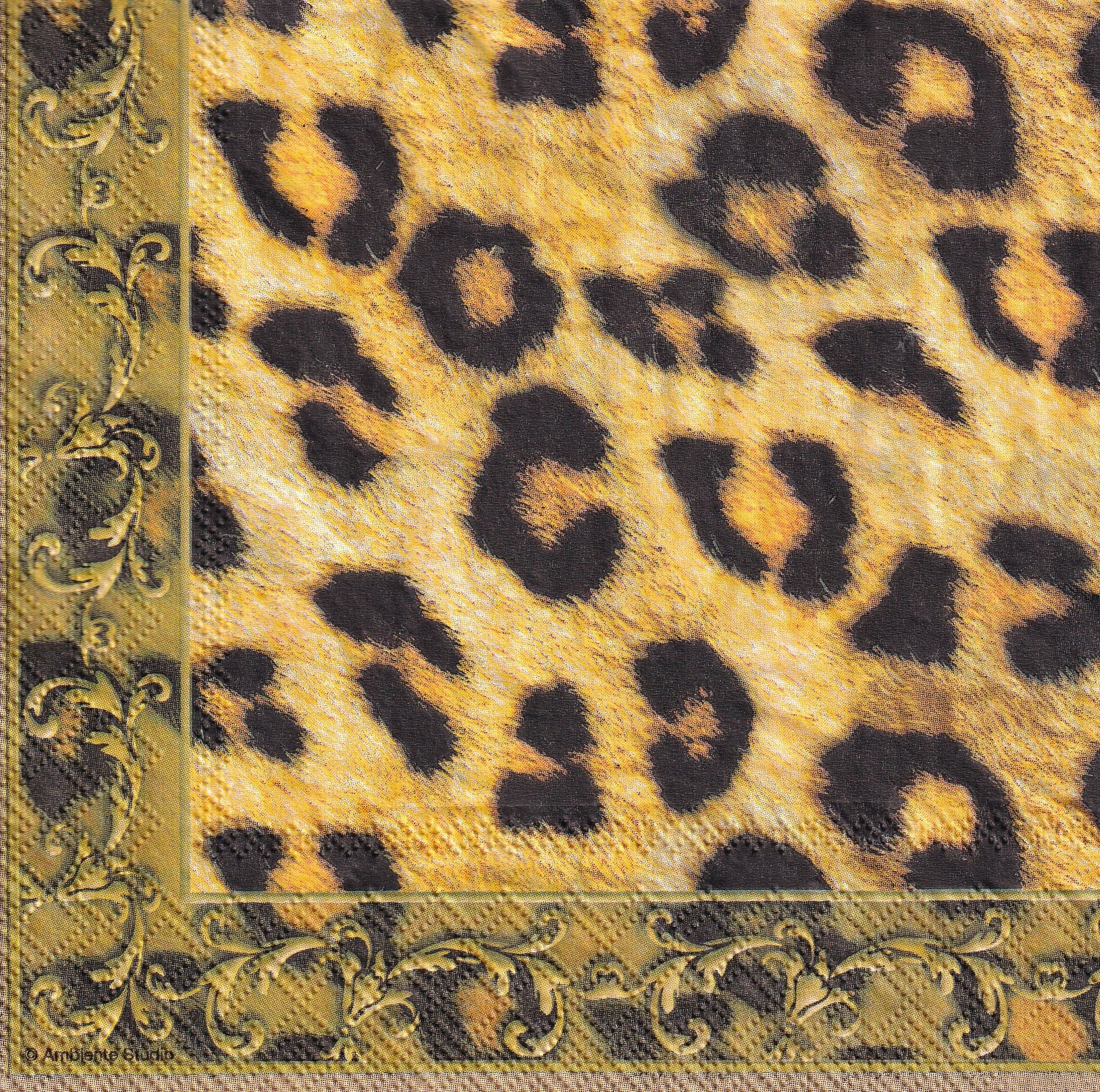 4 x Decoupage Paper Napkins African LEOPARD ORNAMENT Print Etsy