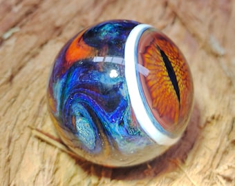 Dragons eye handmade borosilicate glass marble.Dr Sawfish 2024