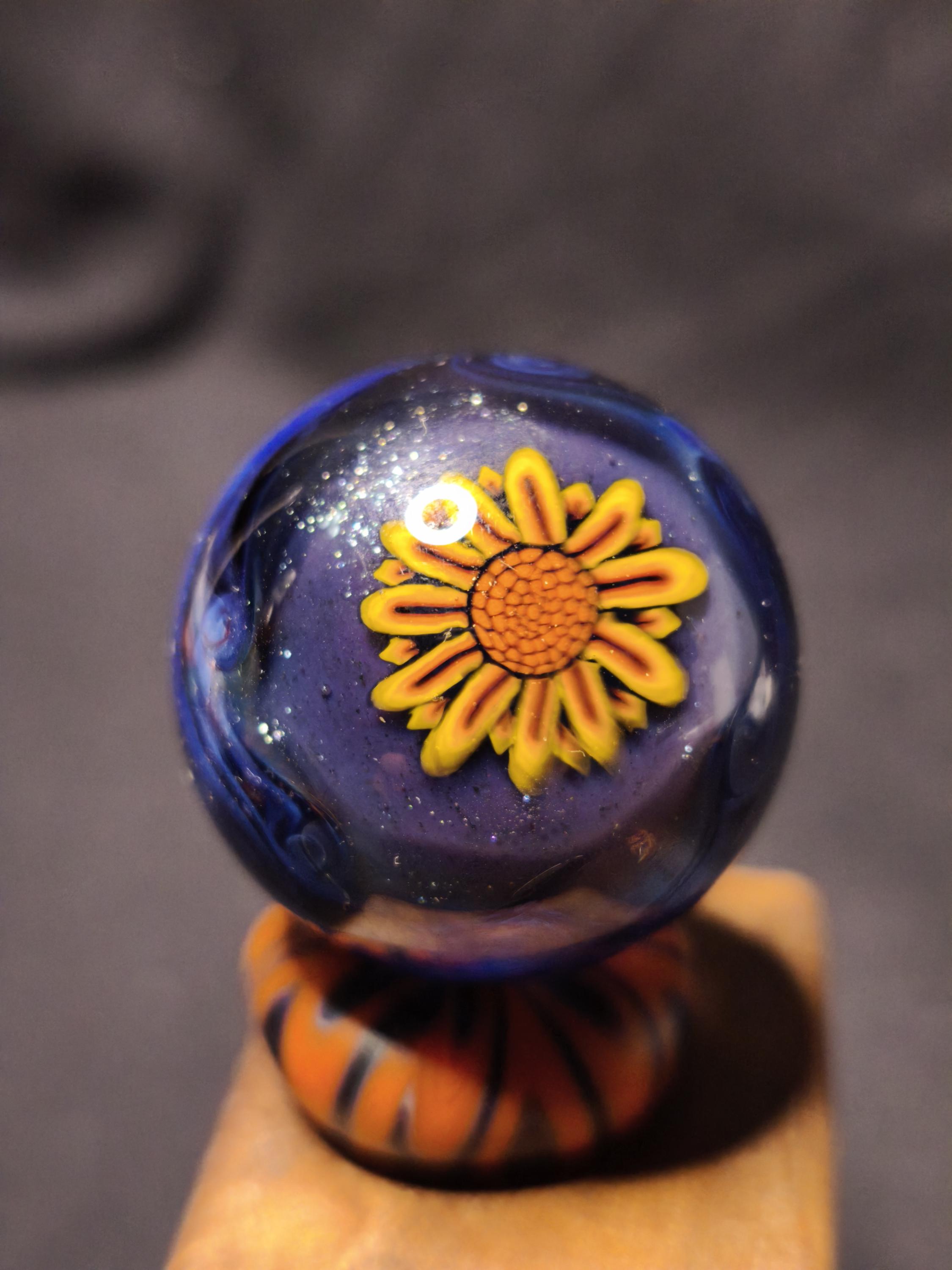 Sunflower Fantasy Handmade Borosilicate Glass Marble.dr Sawfish