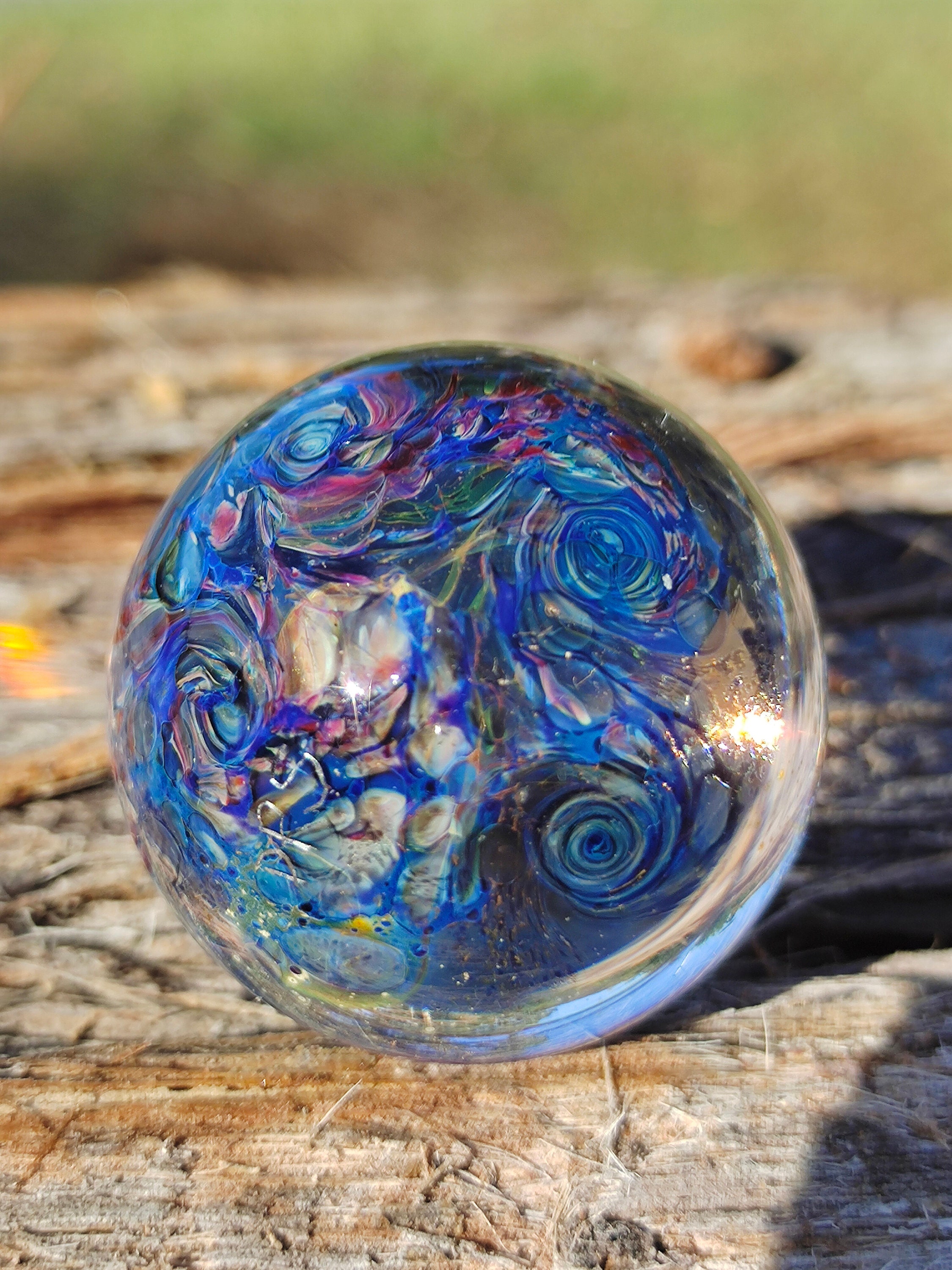 Classic Bone Colour Skull Handmade Borosilicate Glass Marble