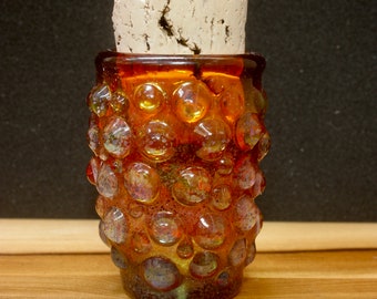 24k gold fumed hobnail handmade borosilicate  herb jar.Dr Sawfish 2023