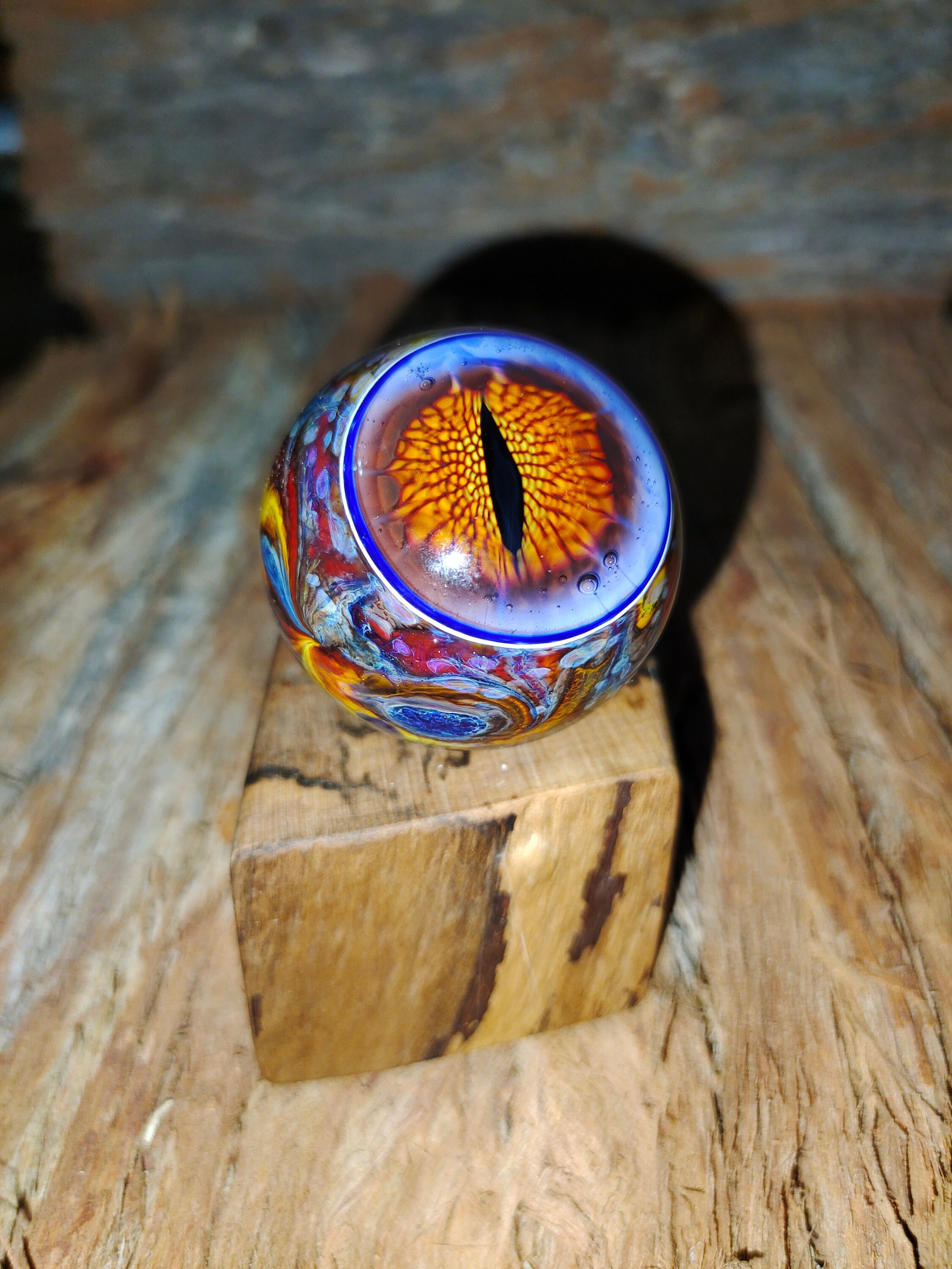 Dragon's Eye of Sunsets Handmade Borosilicate Glass Marble.dr