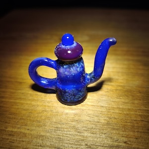Miniature glass coffee pot handmade collectable.Dr Sawfish 2022
