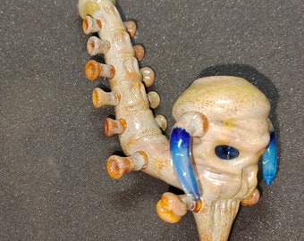 Boneyard skeleton glass tobacco pipe.Dr Sawfish 2023