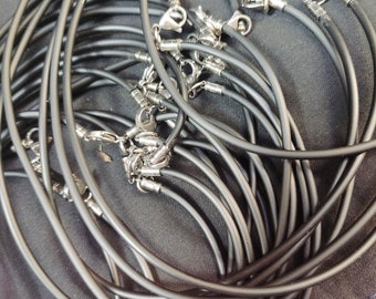 Black 45cm choker stainless steel clasp and fittings,handmade high quality necklace for pendants.