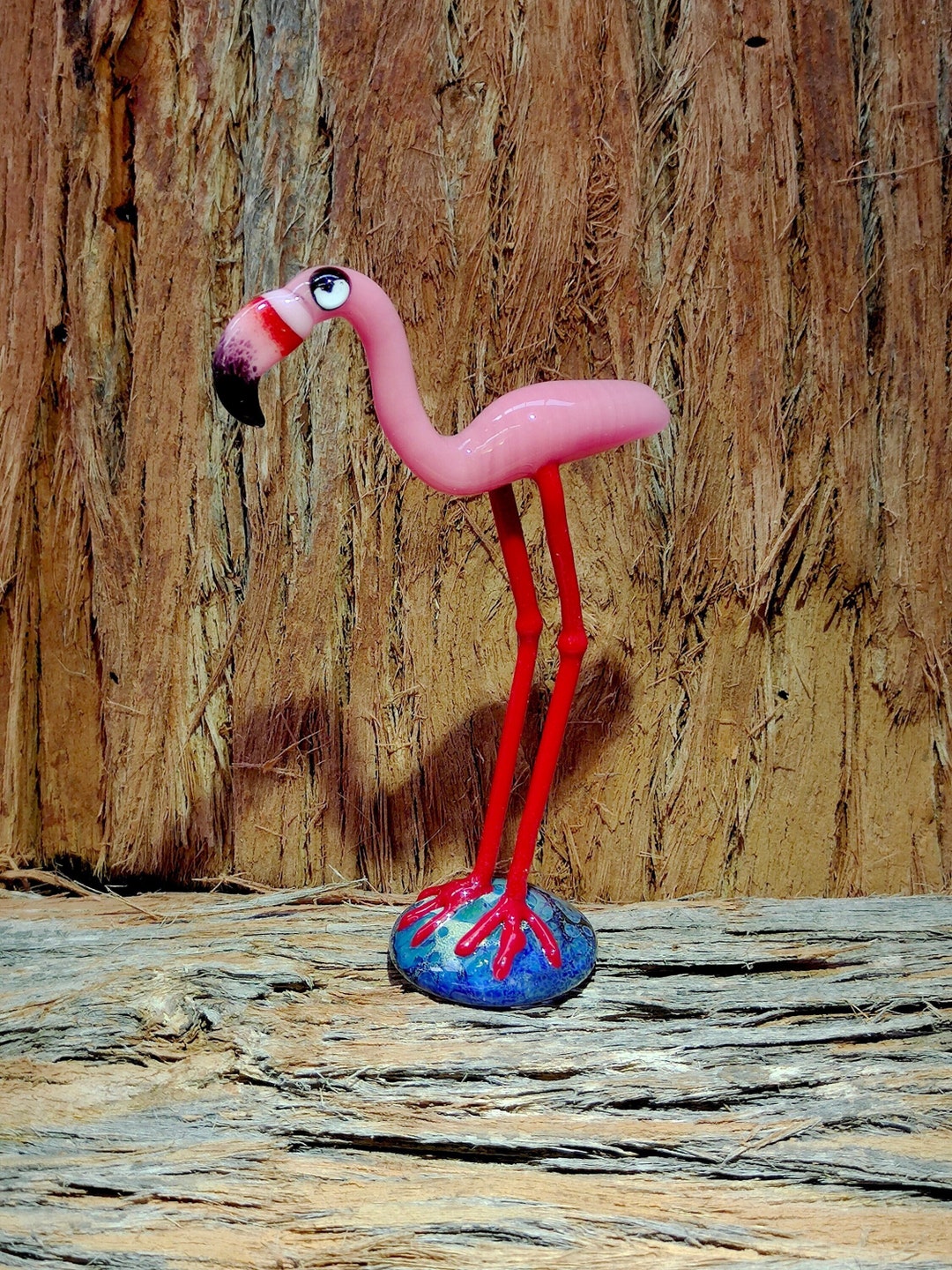 Handmade Collectable Pink Flamingo Borosilicate Art Glass