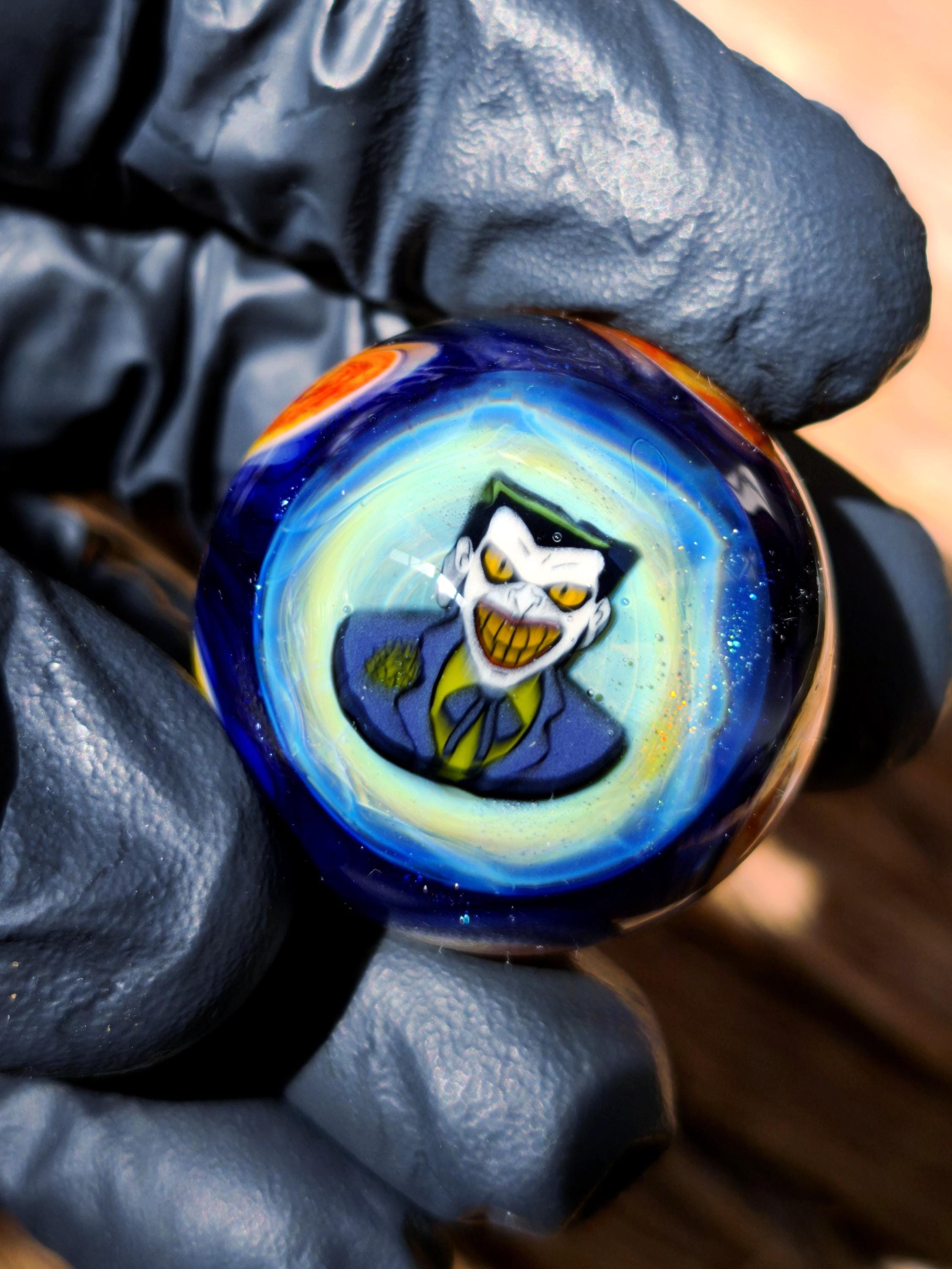 Joker Villain Handmade Borosilicate Glass Marble.dr Sawfish 2025